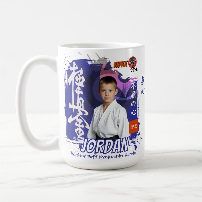 Kyokushin Karate Student Personalized Photo  Coffee Mug (Left)