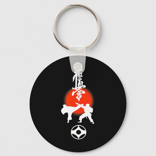 Kyokushin Kumite Karate Fan Design  Key Ring (Front)