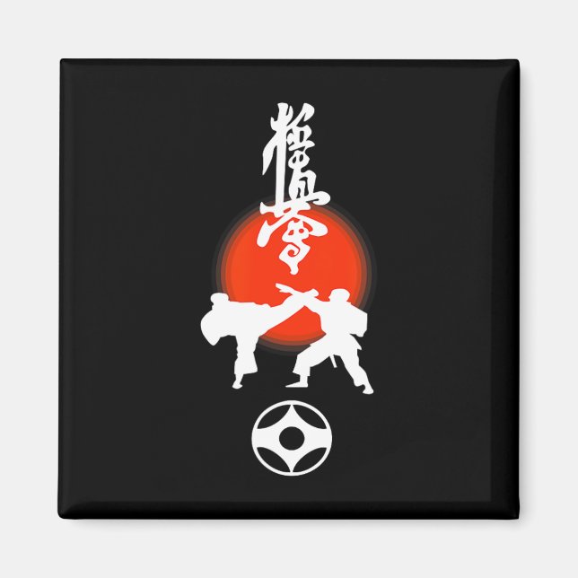 Kyokushin Kumite Karate Fan Design  Magnet (Front)