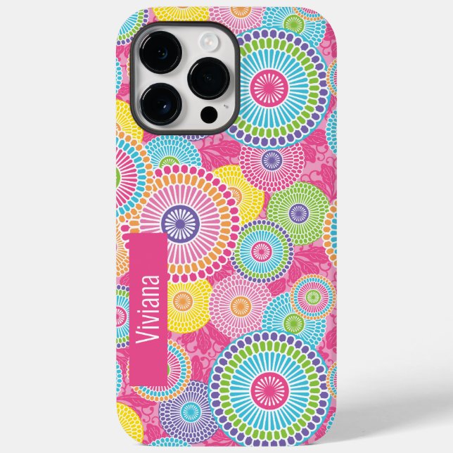 Kyoto Floral Pattern w/ Custom Name Case-Mate iPhone Case (Back)