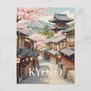 Kyoto Gion Indigo Spring Travel Postcard