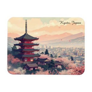 Kyoto Japan Cherry Blossom Temple Art – Sapura Magnet