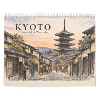Kyoto Japan Four Seasons in Ink and Watercolor Calendar