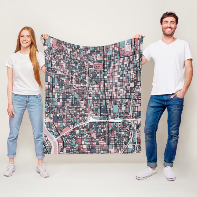 Kyoto Japan Map Fleece Blanket (In Situ)