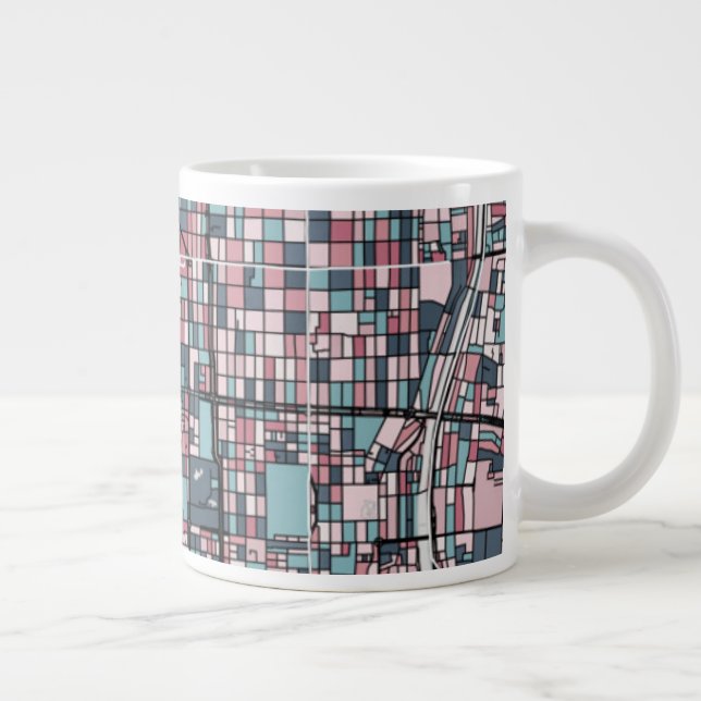 Kyoto Japan Map Large Coffee Mug (Right)