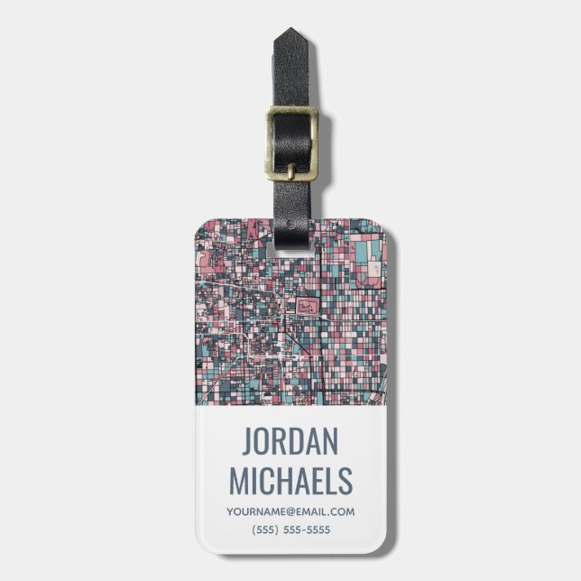 Kyoto Japan Map Luggage Tag (Front Vertical)