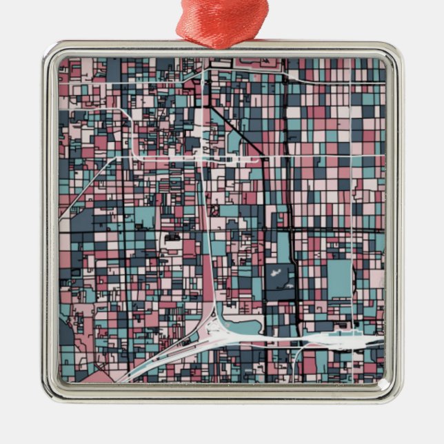 Kyoto Japan Map Metal Tree Decoration (Front)