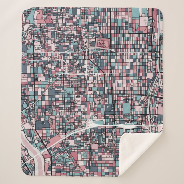 Kyoto Japan Map Sherpa Blanket (Front)