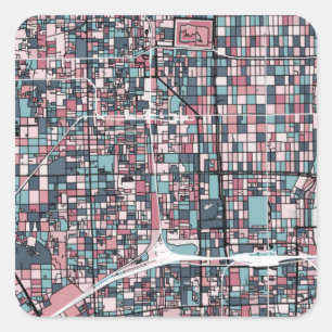 Kyoto Japan Map Square Sticker