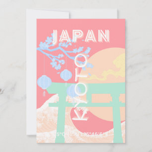 Kyoto Japan Pastel Travel Art Holiday Card