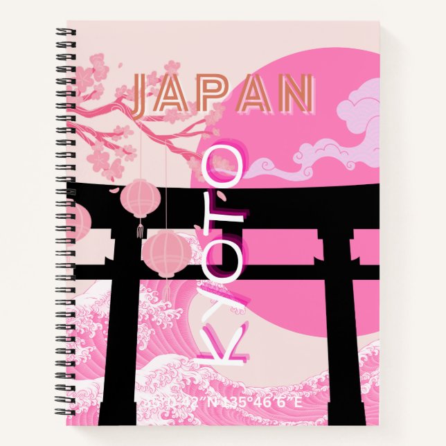 Kyoto Japan Pink Travel Art Notebook (Front)