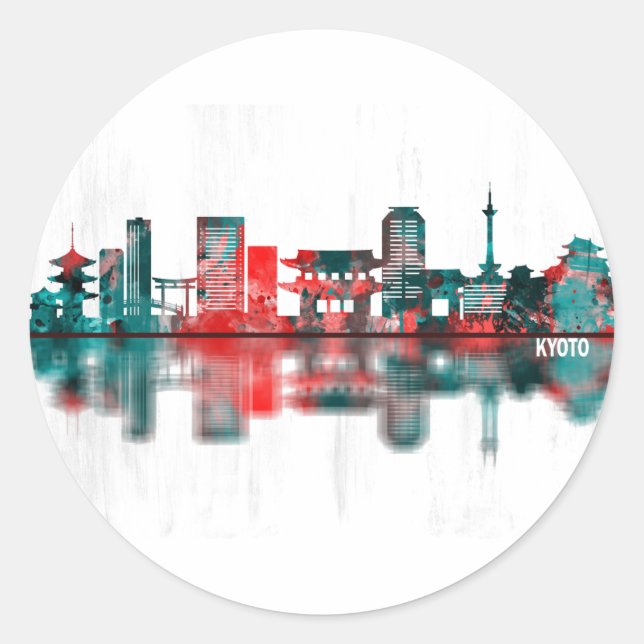Kyoto Japan Skyline Classic Round Sticker (Front)