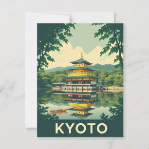 Kyoto, Japan Temple Travel Art Postcard
