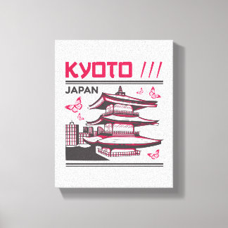 Kyoto Japan Traditional Temple Urban Art Design Canvas Print