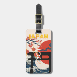 Kyoto Japan Travel Art, Retro Travel Art Luggage Tag