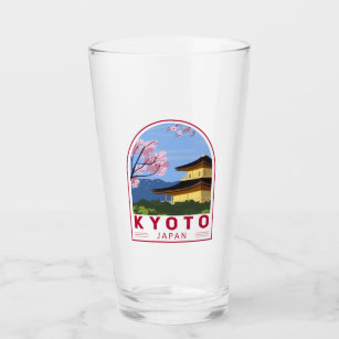 Kyoto Japan Travel Retro Travel Emblem Glass