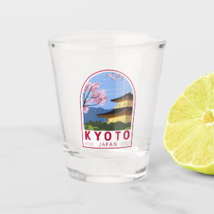 Kyoto Japan Travel Retro Travel Emblem Shot Glass