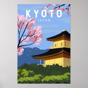 Kyoto Japan Travel Vintage Art Poster