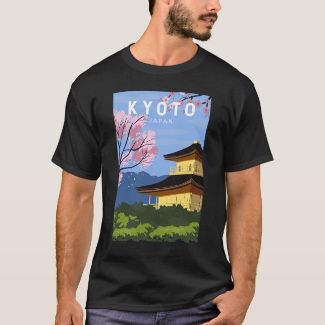 Kyoto Japan Travel Vintage Art T-Shirt (Front)