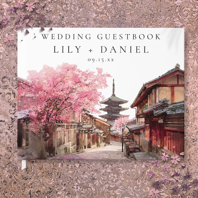 Kyoto Japan Watercolor Wedding Guest Book (Kyoto Japan Watercolor Wedding Guest Book)