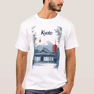 Kyoto: Japanese Temple, Pagoda, and Mountain T-Shirt