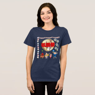 Kyoto Summer Radiance solid navy Tri-Blend Shirt