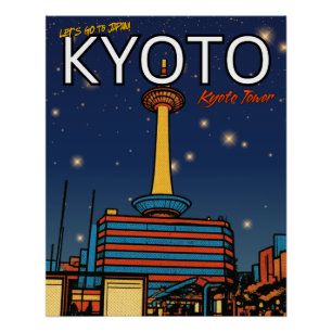 Kyoto Tower Japan travel Poster