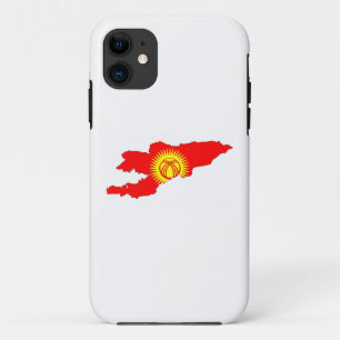 kyrgyzstan country flag map shape silhouette iPhone 11 case