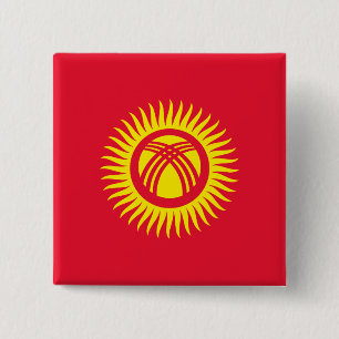 Kyrgyzstan Flag 15 Cm Square Badge