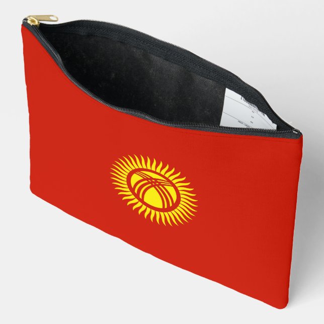 Kyrgyzstan flag accessory pouch (Open)