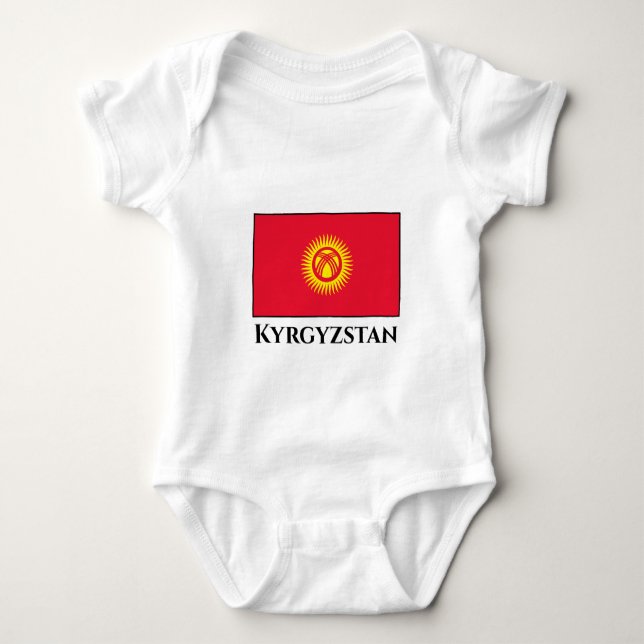 Kyrgyzstan Flag Baby Bodysuit (Front)