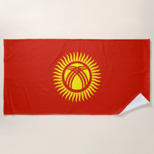 Kyrgyzstan flag beach towel