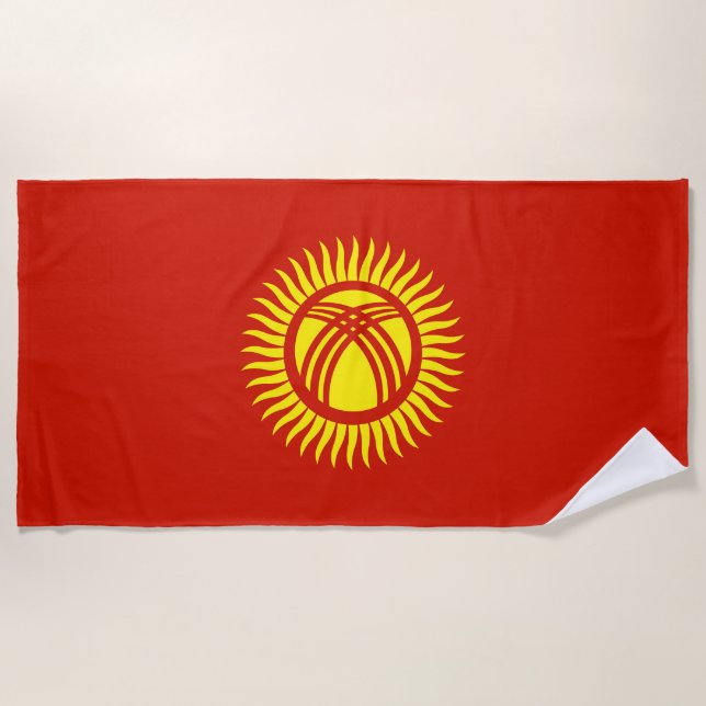 Kyrgyzstan flag beach towel (Front)