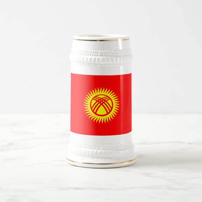 Kyrgyzstan Flag Beer Stein (Center)