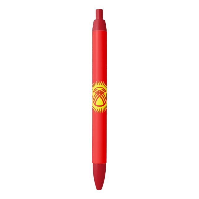 Kyrgyzstan Flag Black Ink Pen (Front Vertical)