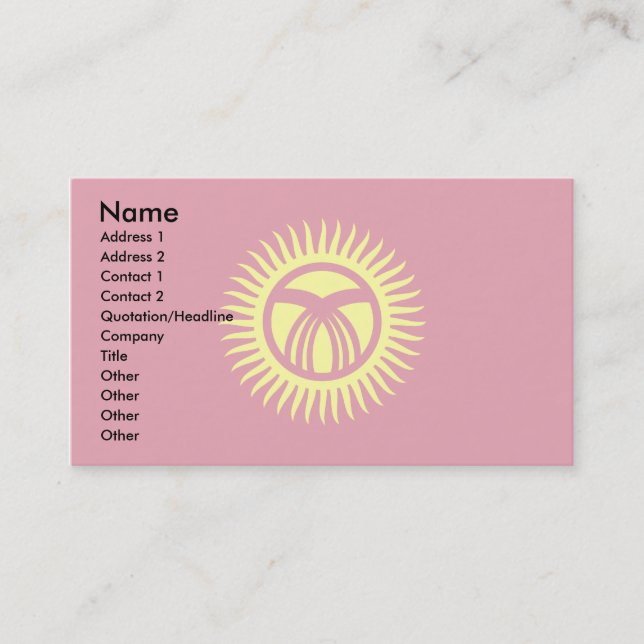 Kyrgyzstan Flag Business Card (Front)