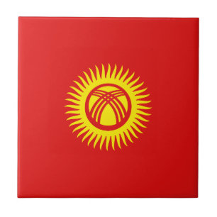 Kyrgyzstan Flag Ceramic Tile