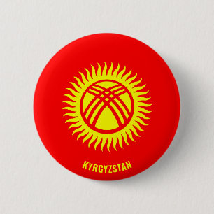 Kyrgyzstan Flag Charming Patriotic 6 Cm Round Badge