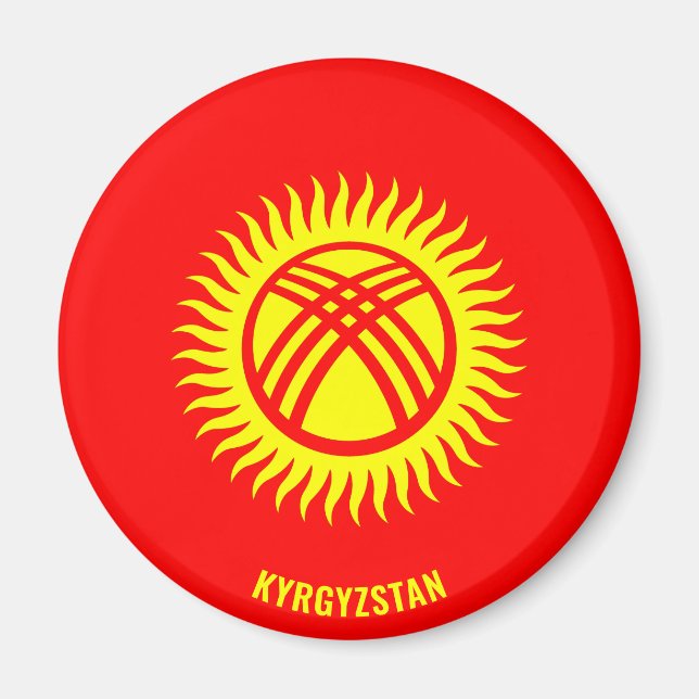Kyrgyzstan Flag Charming Patriotic Magnet (Front)
