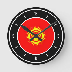 Kyrgyzstan Flag Elegant Round Clock