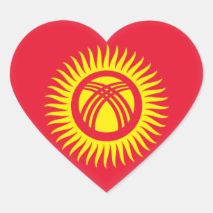 Kyrgyzstan Flag Heart Sticker