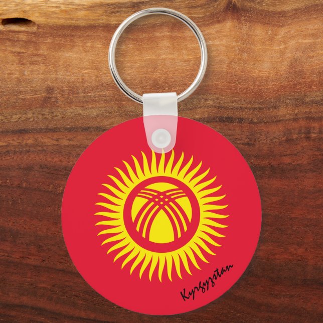 Kyrgyzstan Flag & Kyrgyzstan patriots / sports Key Ring (Front)