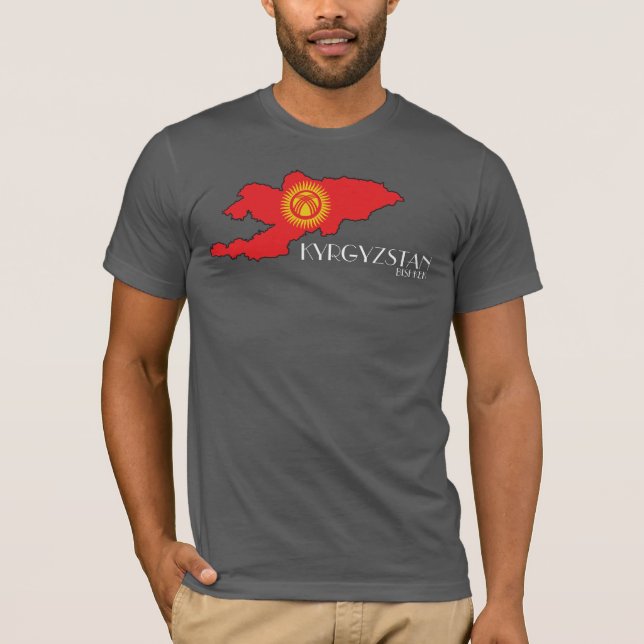 Kyrgyzstan Flag Map Shirt (Front)