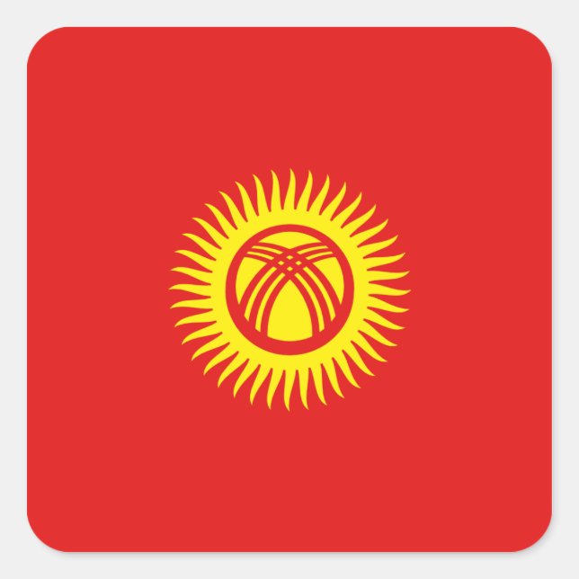 Kyrgyzstan Flag Sticker (Front)
