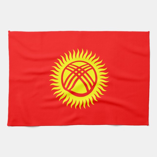 Kyrgyzstan Flag Tea Towel (Horizontal)