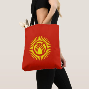 Kyrgyzstan flag tote bag