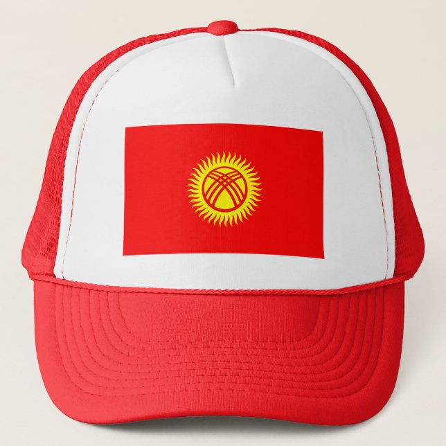 Kyrgyzstan Flag Trucker Hat (Front)