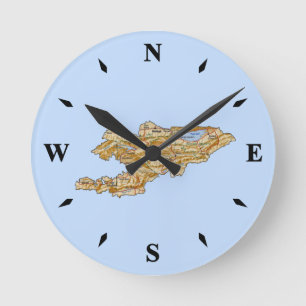 Kyrgyzstan Map Clock
