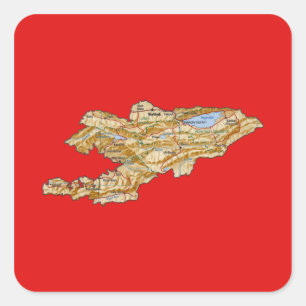 Kyrgyzstan Map Sticker