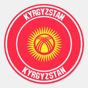 Kyrgyzstan Round Emblem Classic Round Sticker